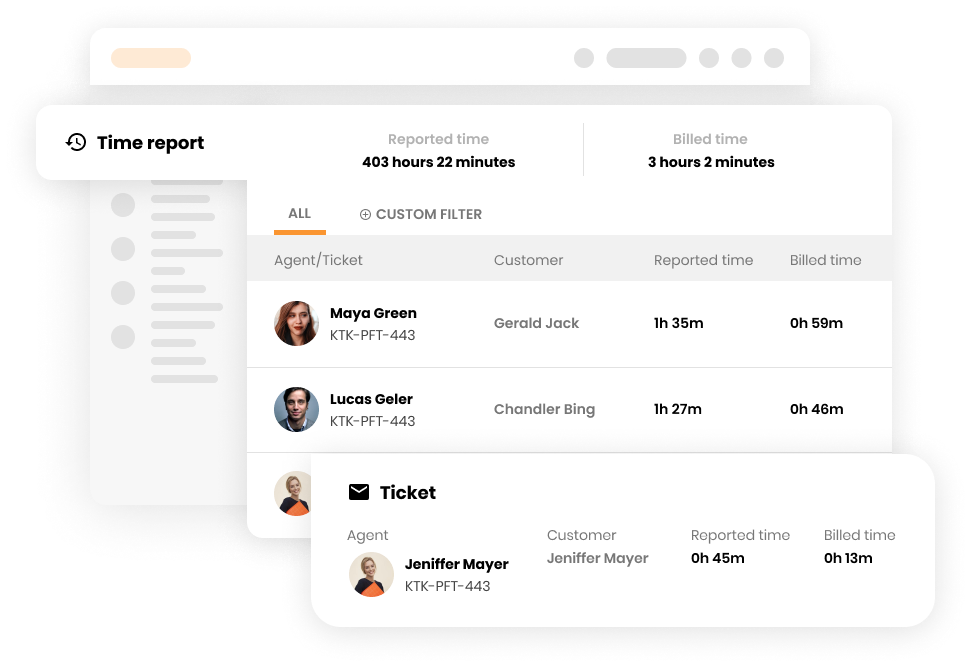 Raport de timp în software-ul help desk - LiveAgent