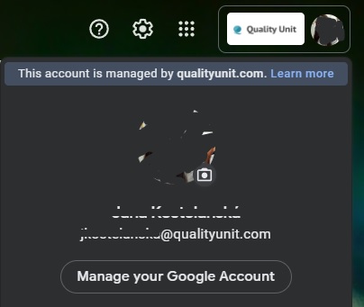 Exemplu de e-mail al companiei Quality Unit