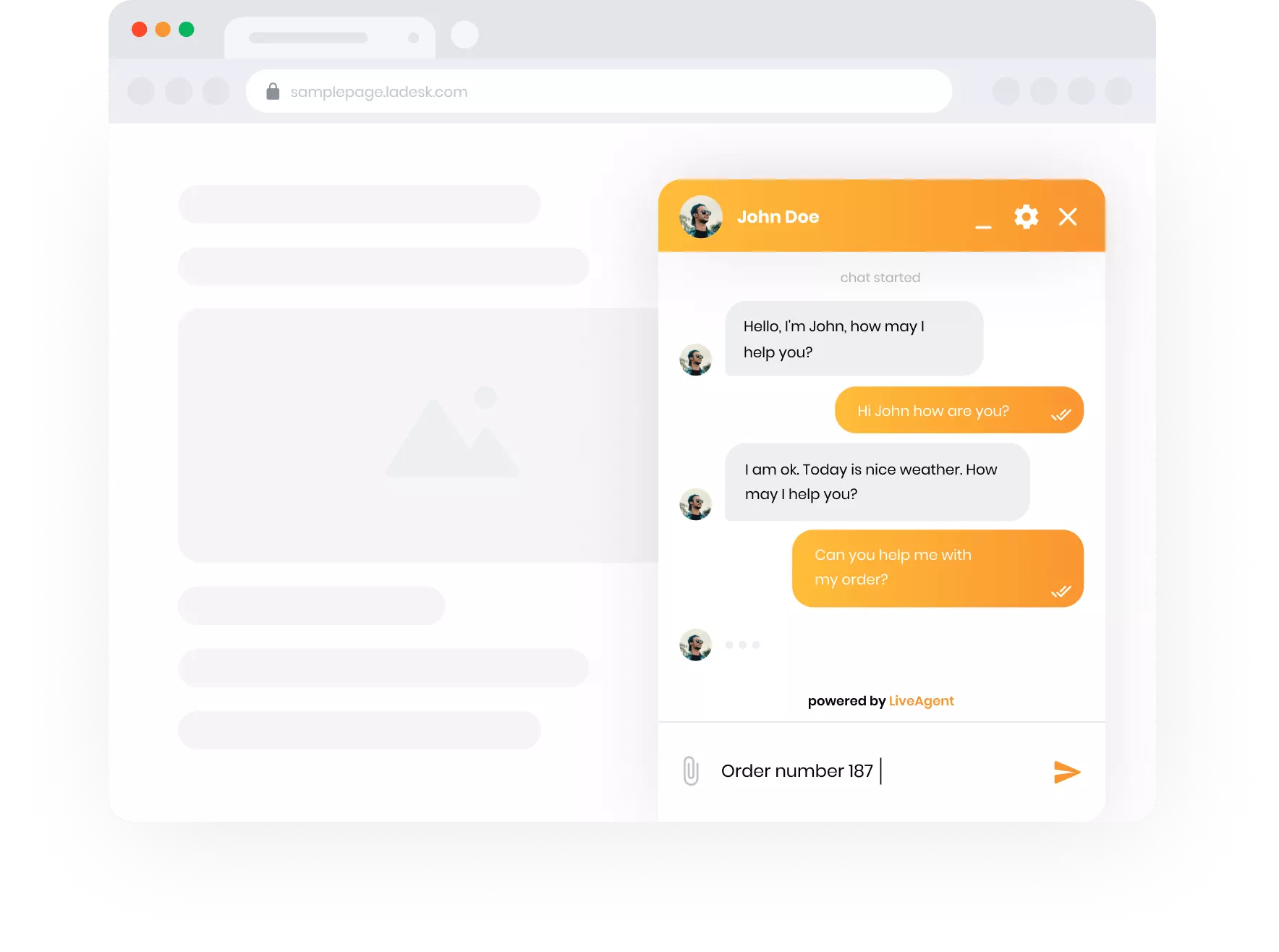 Vizualizare chat live LiveAgent
