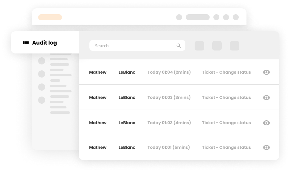 Filtru jurnal de audit în software de ticketing Help desk - LiveAgent