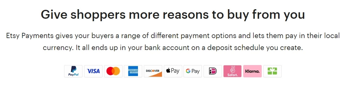 Metode de plată Etsy