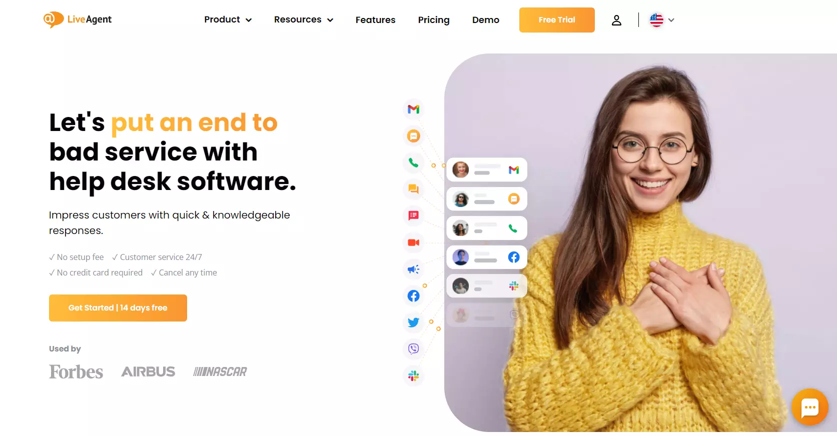 Pagina help desk LiveAgent