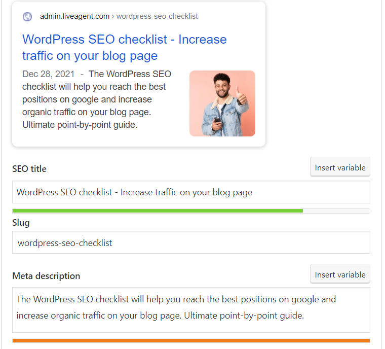 Completeaza exemplul de titlu SEO si meta descriere