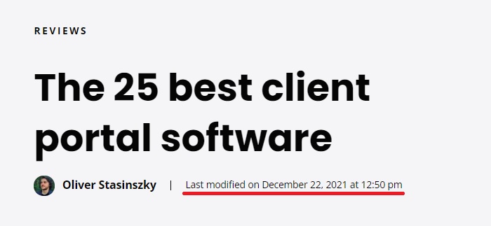 Implementeaza data ultimei actualizari
