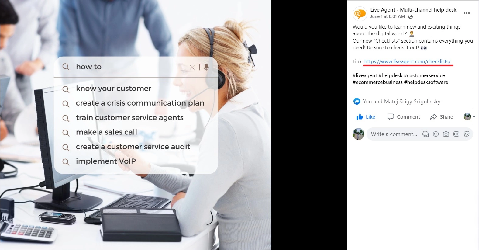 URL personalizat Facebook al LiveAgent