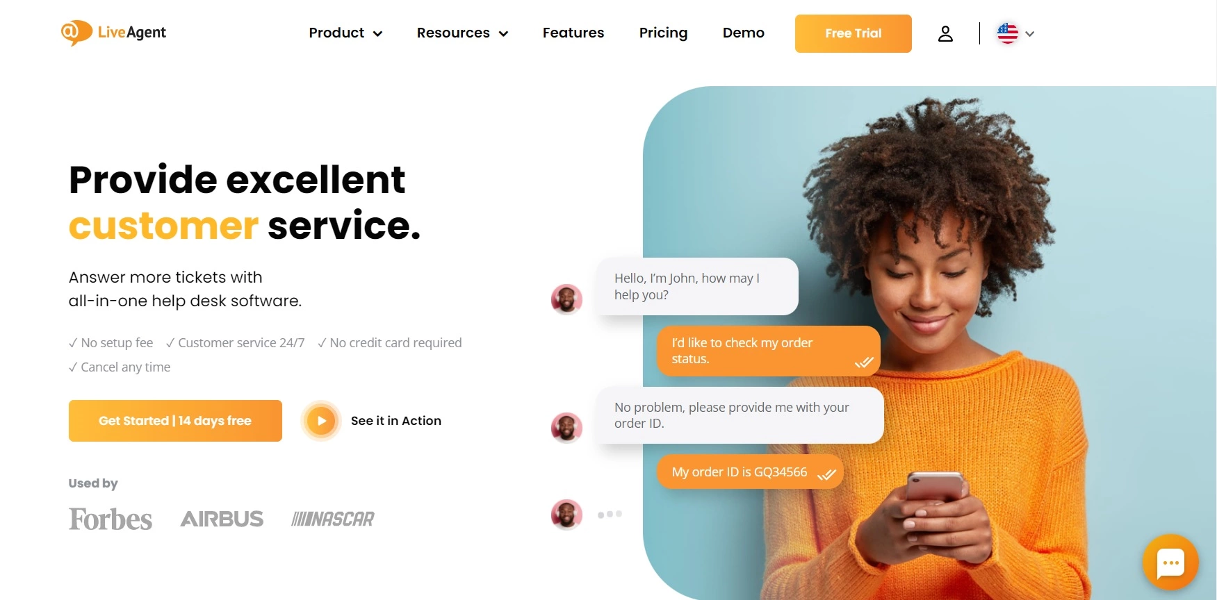 Pagina principală LiveAgent