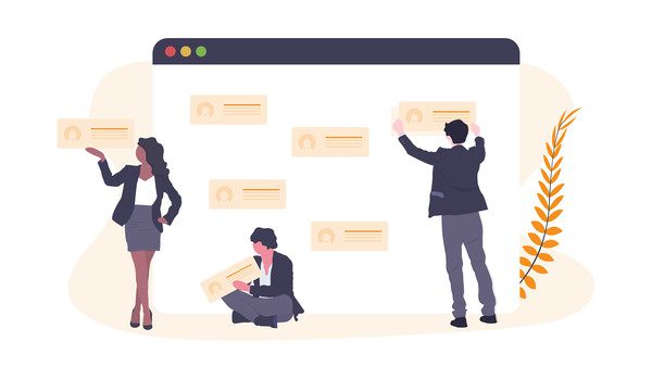 ilustrație de profiluri de clienți de marketing digital