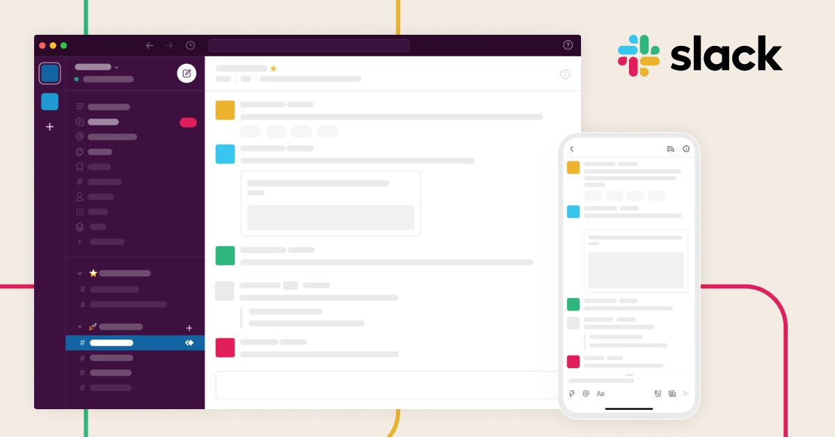 Slack features mockup