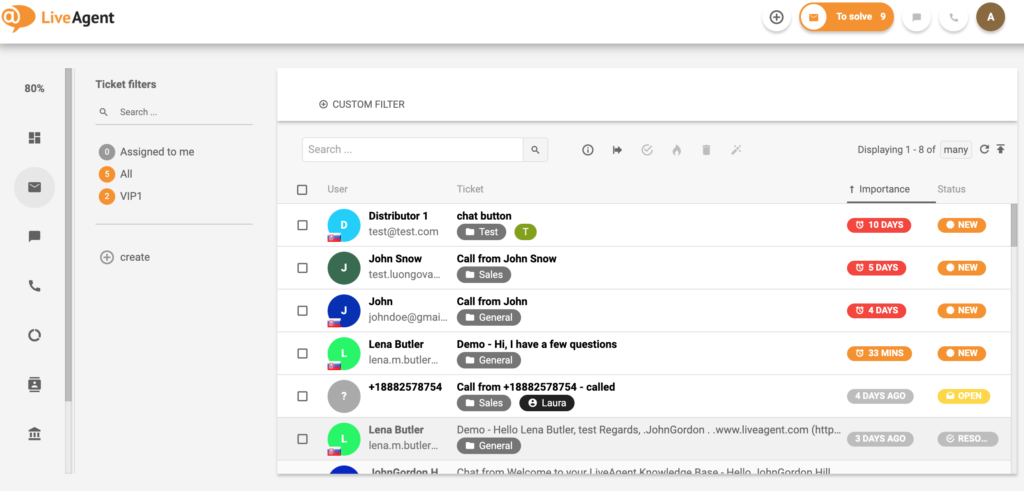 lucru la distanță sau la birou cu LiveAgent