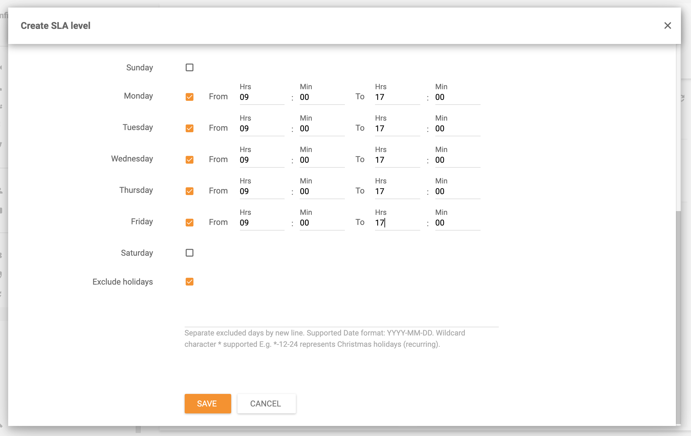 Caracteristica orelor de lucru în LiveAgent