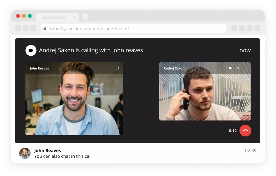 Funcția de apel video în software-ul de chat în direct - LiveAgent