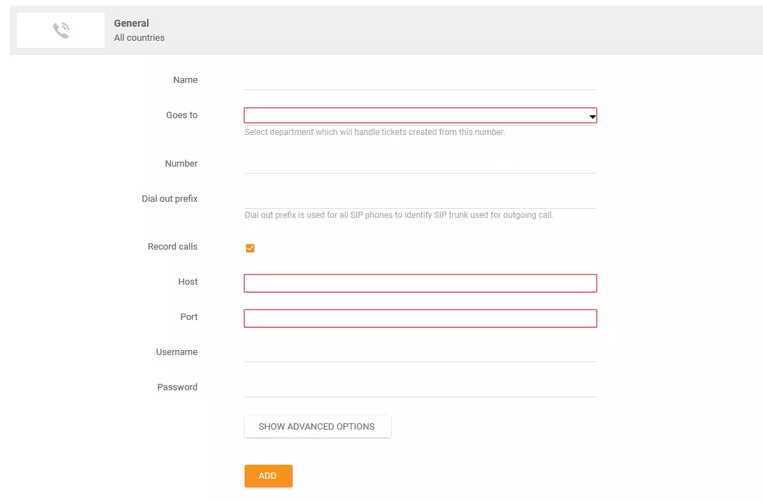 Configurarea informațiilor de apel
