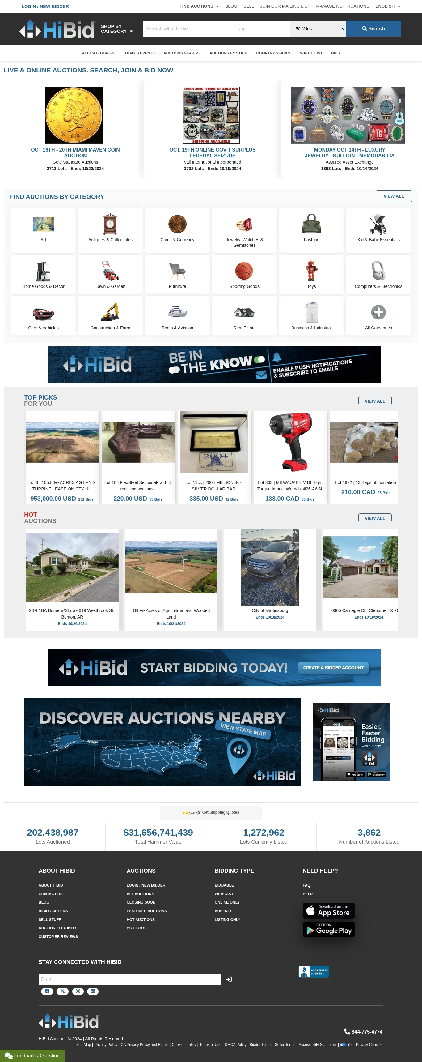 Contacte HiBid Help Desk