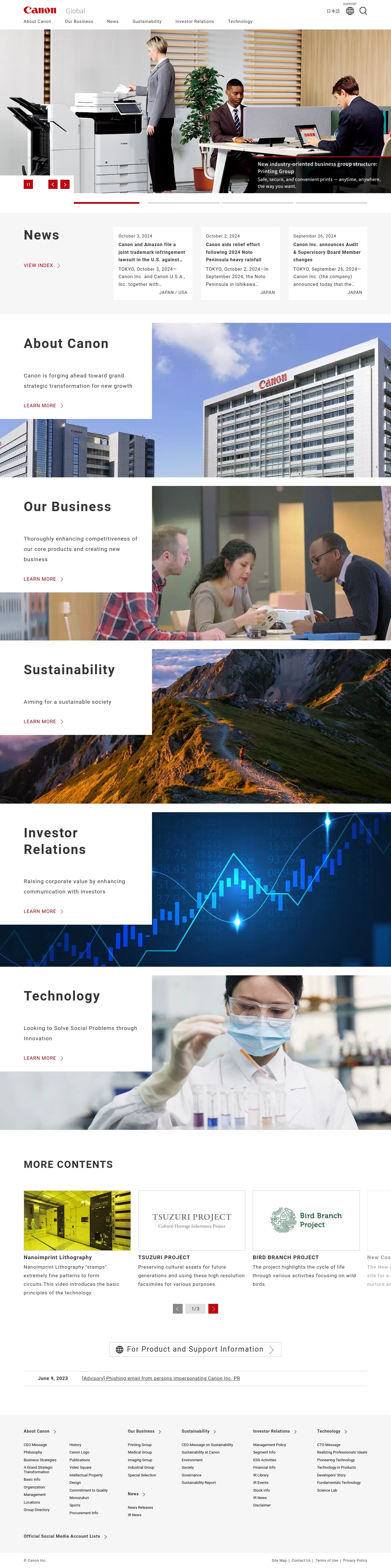 Contacte Canon Help Desk