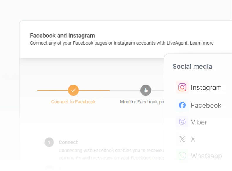 Integrări LiveAgent cu rețelele sociale Facebook, Instagram și WhatsApp