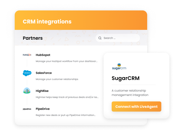 Integrări CRM LiveAgent