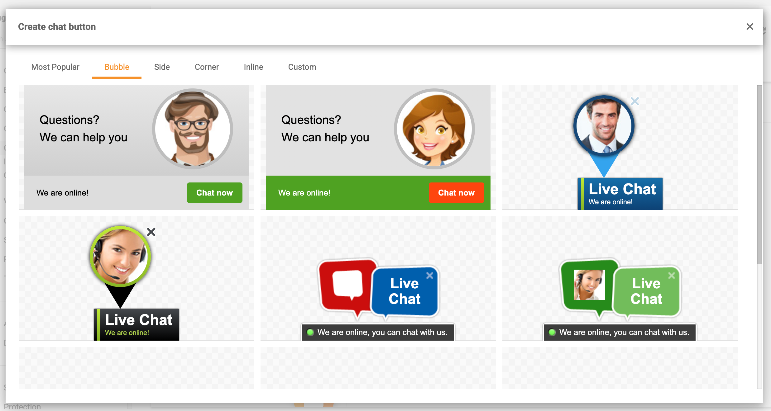 Butoane chat cu bule