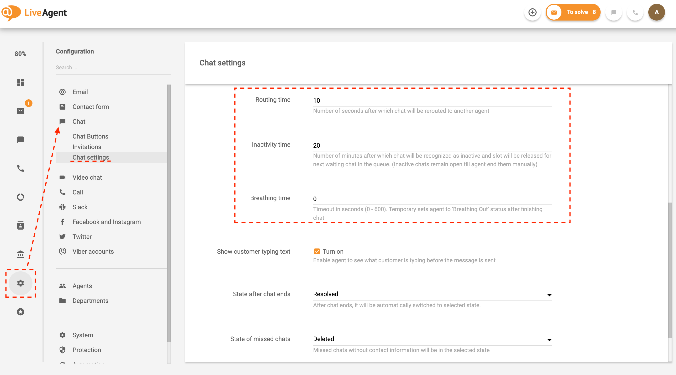 Setări de rutare a chat-urilor în LiveAgent
