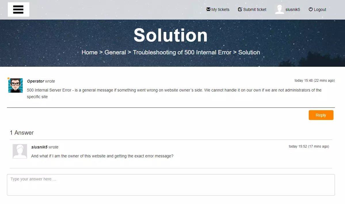 Exemplu de forum public pentru clienți