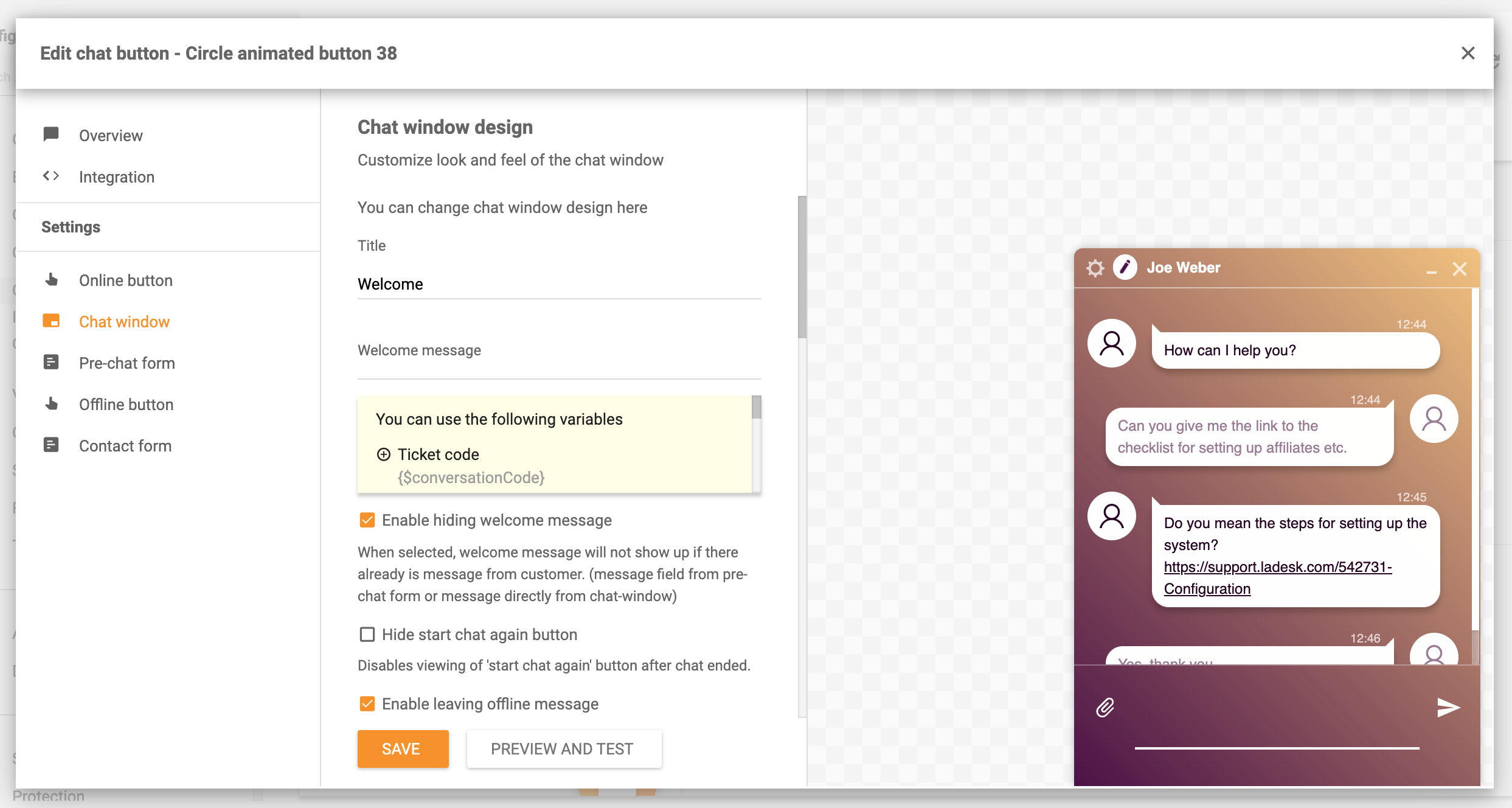 Proiectați chat-ul dvs. în timp real în LiveAgent