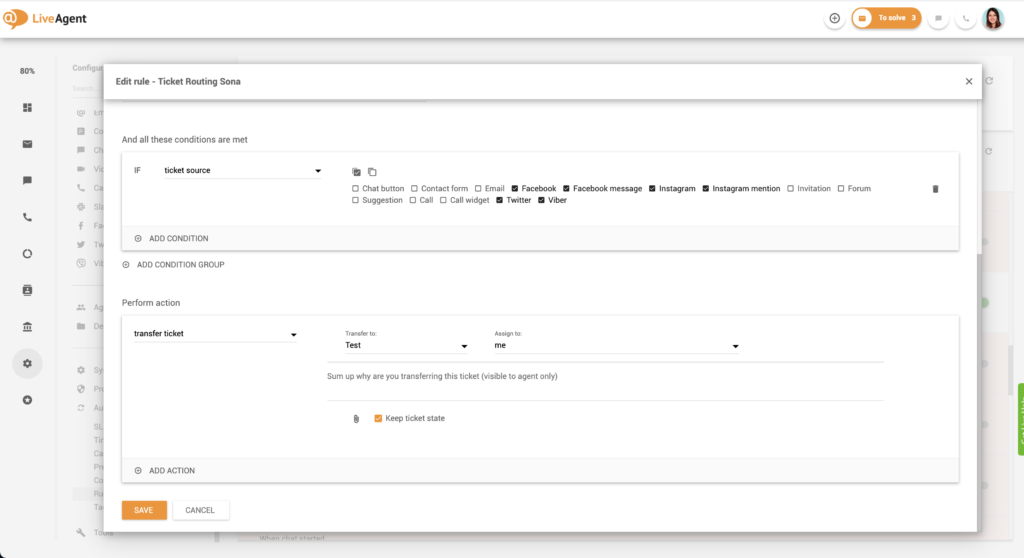 Configurarea regulilor de rutare a biletelor - Partea 2