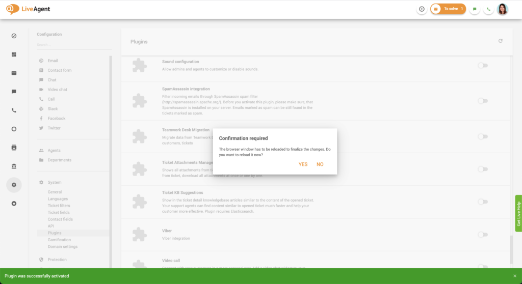 Confirmare reîncărcare