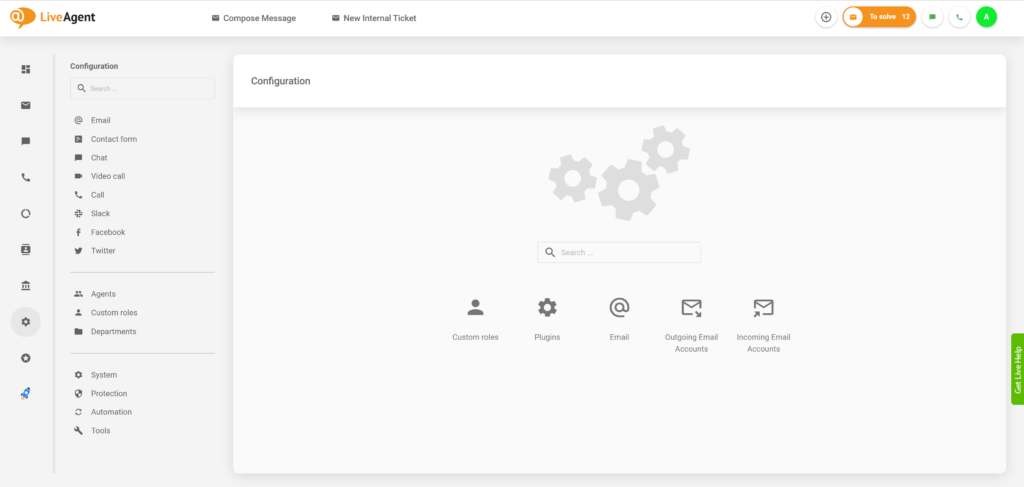 Configurarea rolurilor personalizate LiveAgent