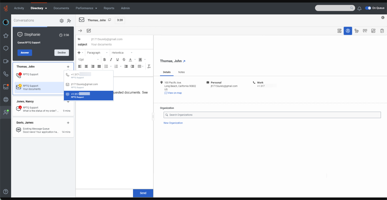 Interfața utilizator Genesys Cloud