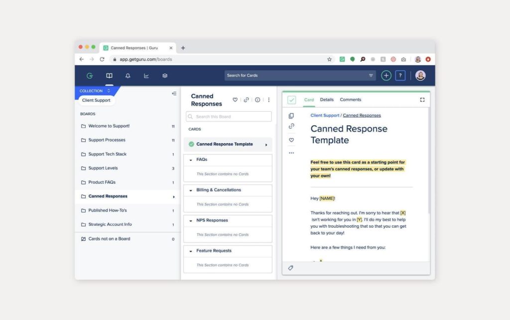 Exemplu practic al unei baze de cunoștințe software Guru
