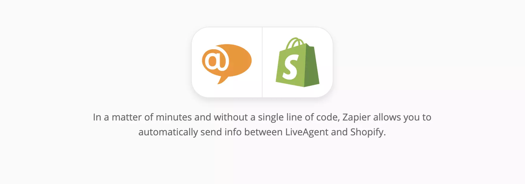 Pagina de integrare LiveAgent și Shopify pe Zapier