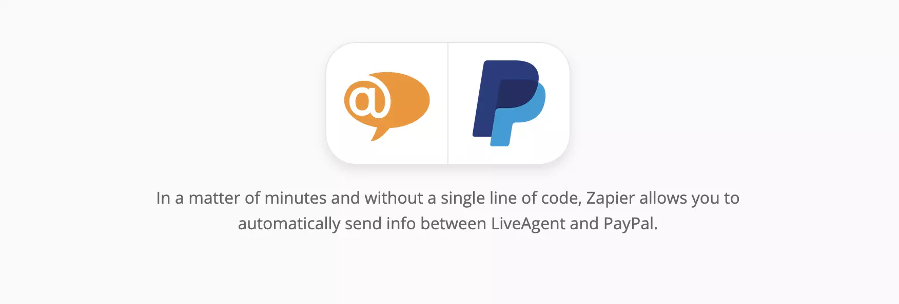 Pagina de integrări LiveAgent și PayPal pe Zapier