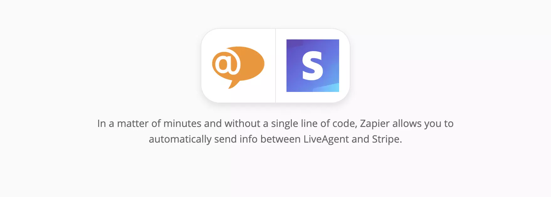 Pagina de integrare LiveAgent și Stripe pe Zapier