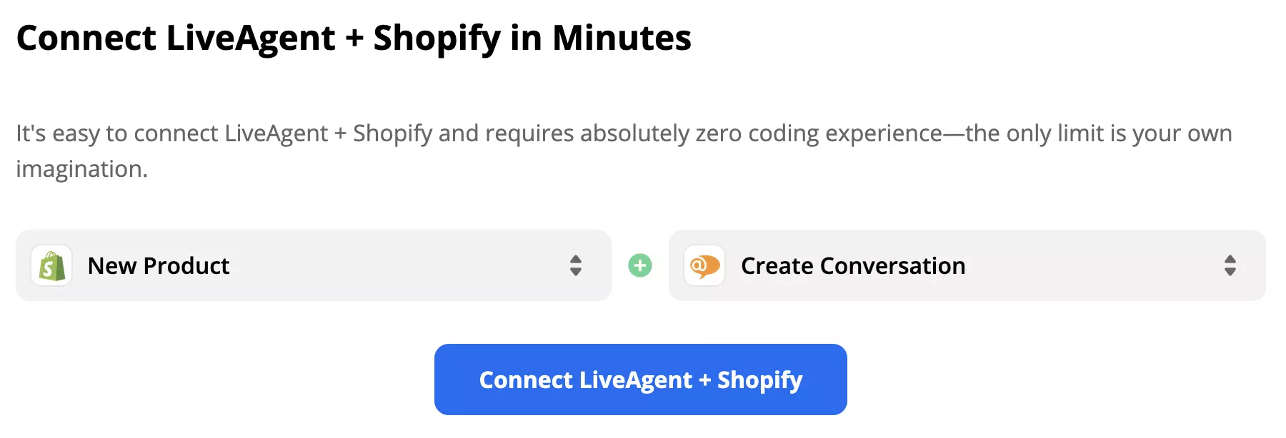 Declanșator selectat Produs nou și acțiune Creați conversație