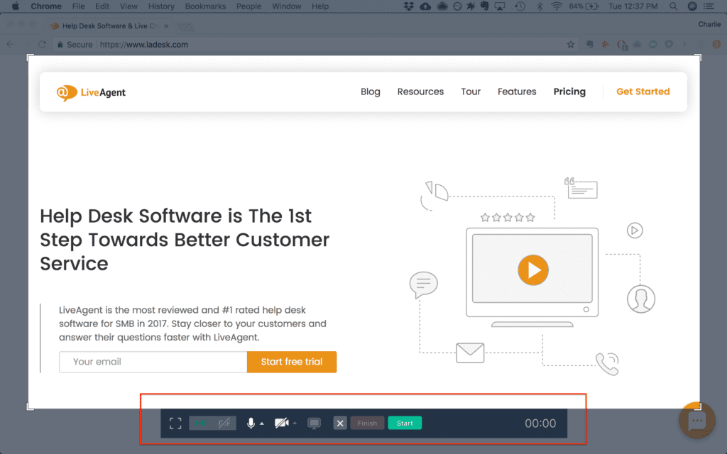 Funcția de înregistrare ecran CloudApp