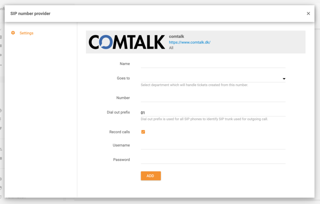 Integrare LiveAgent ComTalk