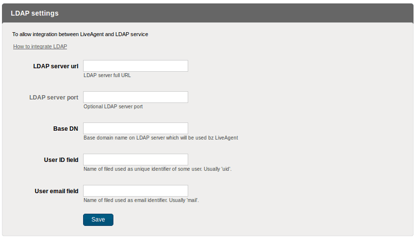 LDAP Configuration Window
