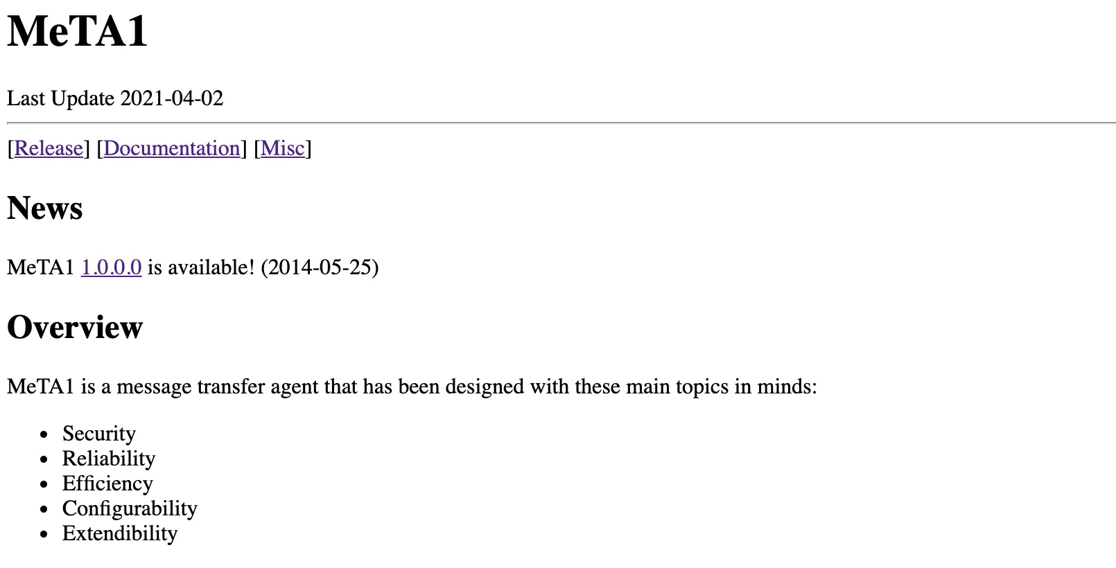 Pagina de pornire MeTA1