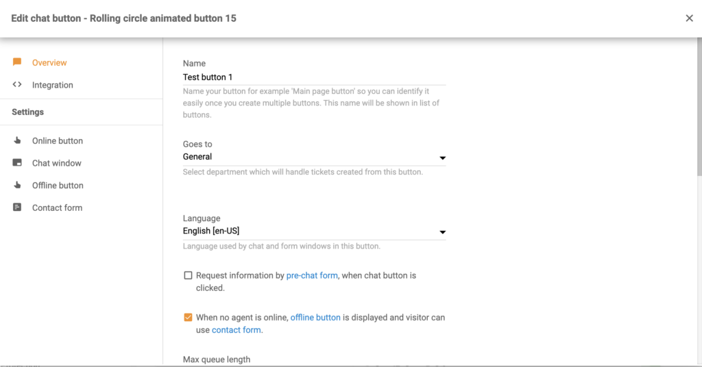 Configurați butonul de chat în LiveAgent