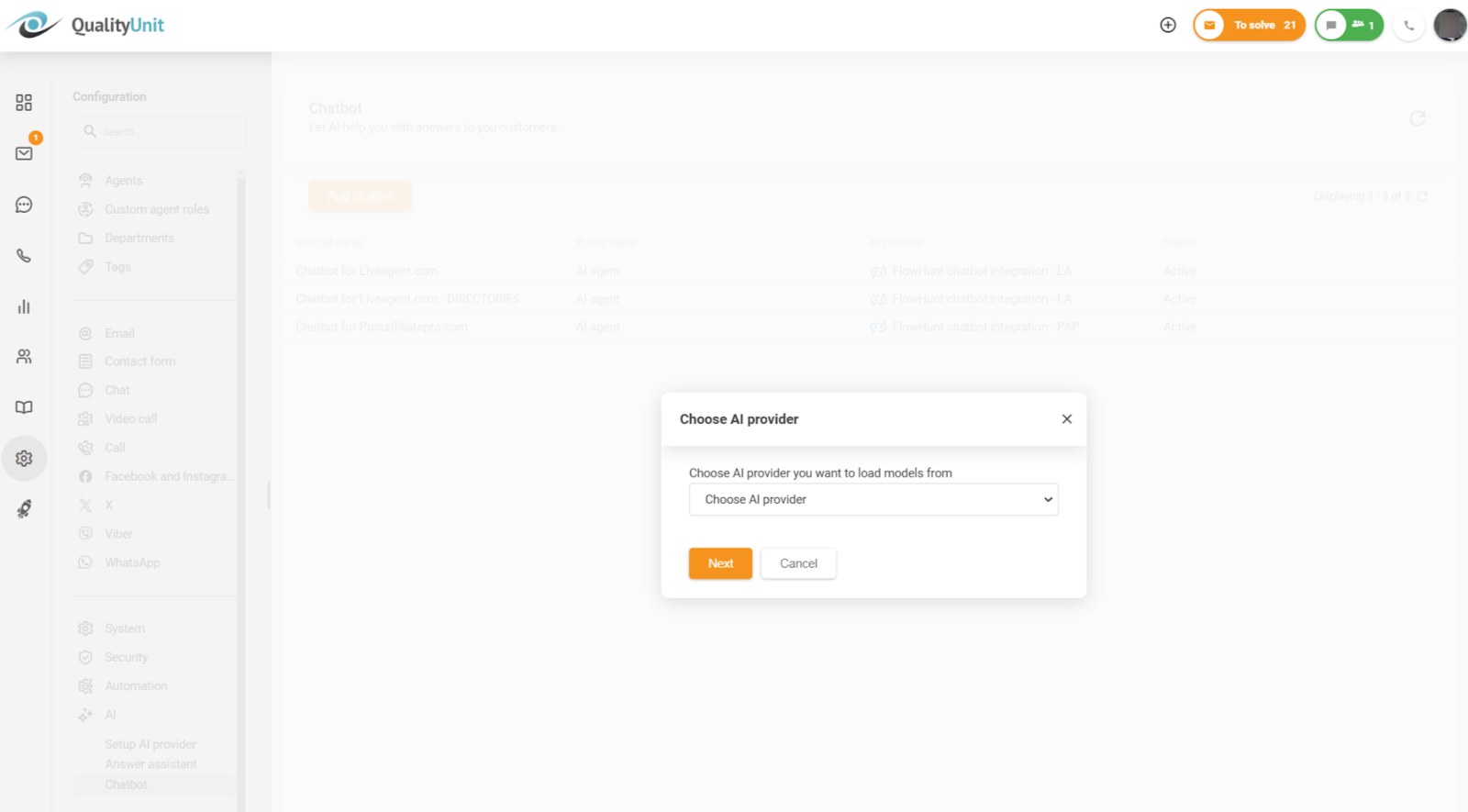 Alegerea furnizorului de chatbot IA