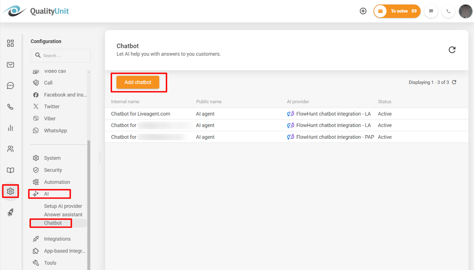 Adăugarea chatbot-ului IA FlowHunt