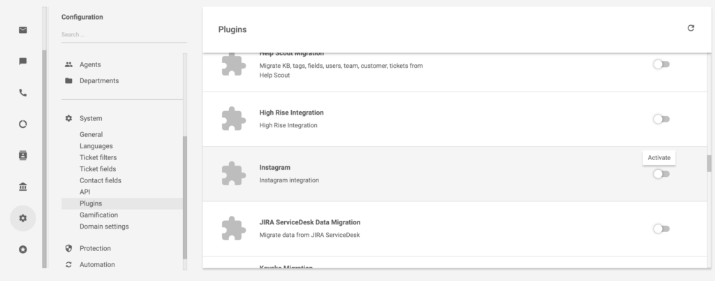 Plugin Instagram în LiveAgent