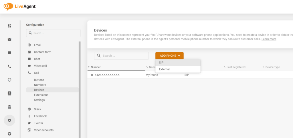 Cum se adaugă un nou telefon SIP în configurația LiveAgent