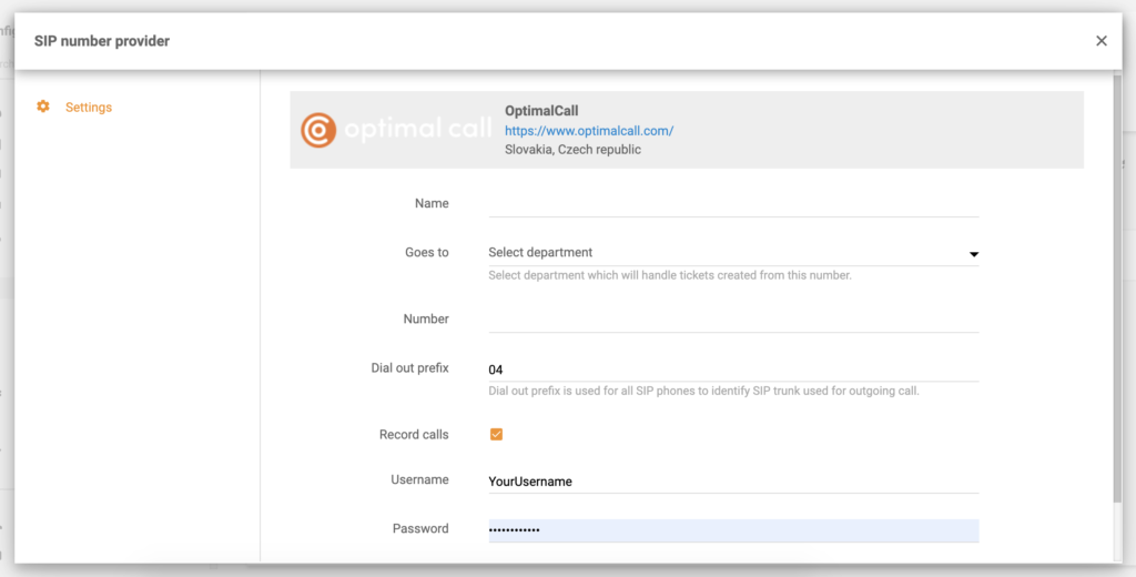 Configurare Optimal Call