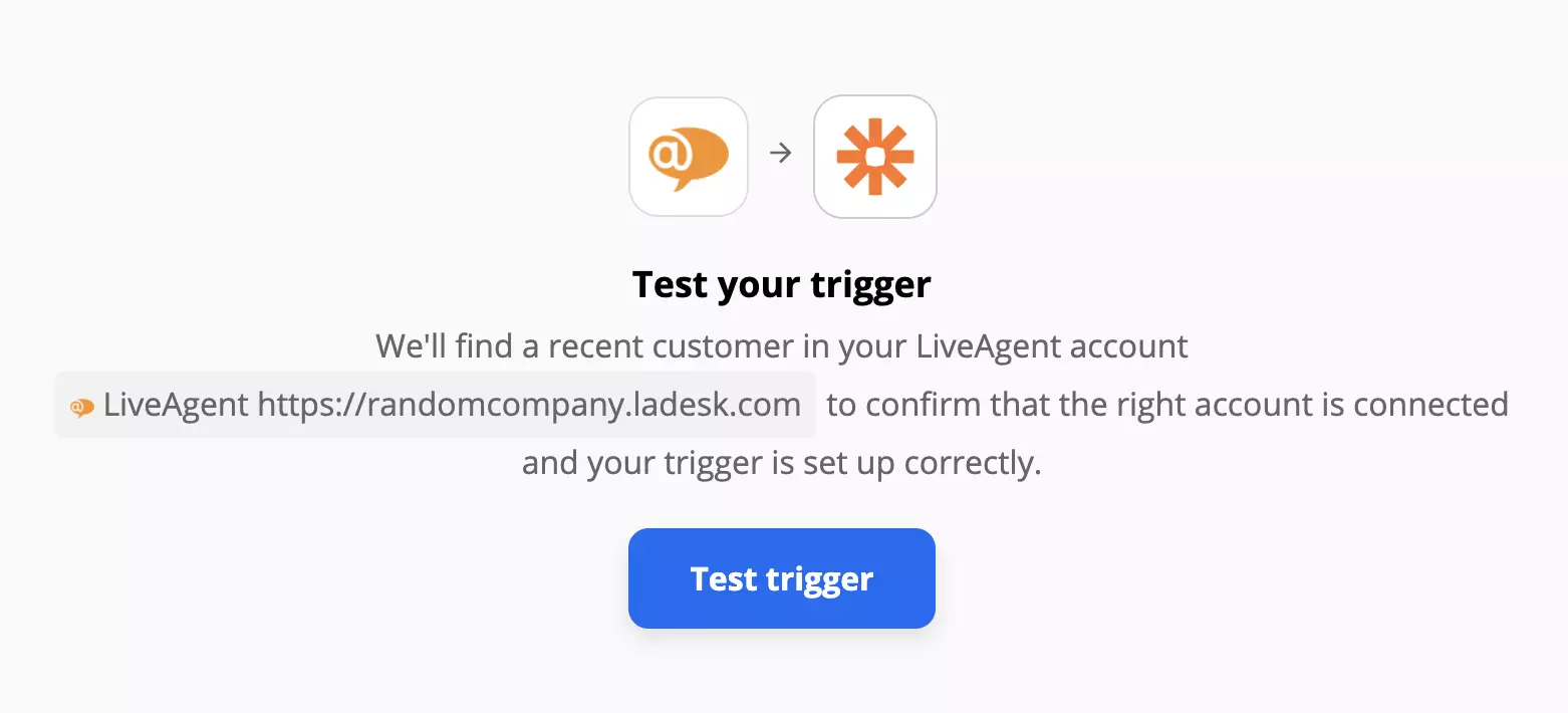 Test declanșator LiveAgent