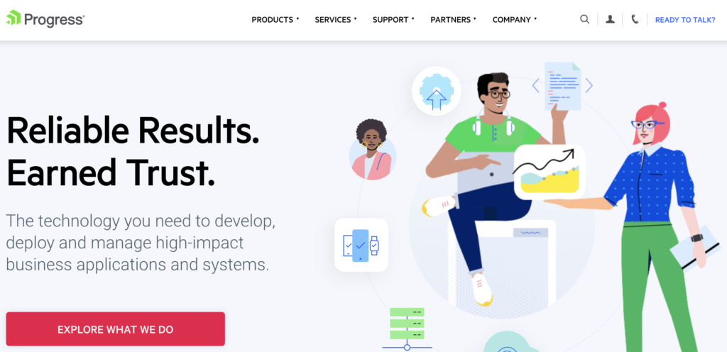 Pagina de pornire Progress IMail server cu opțiune de explorare