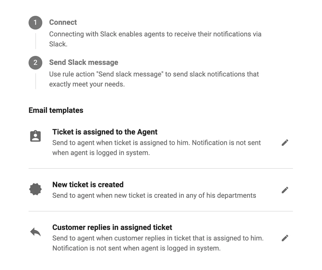 Opțiuni de integrare Slack în LiveAgent