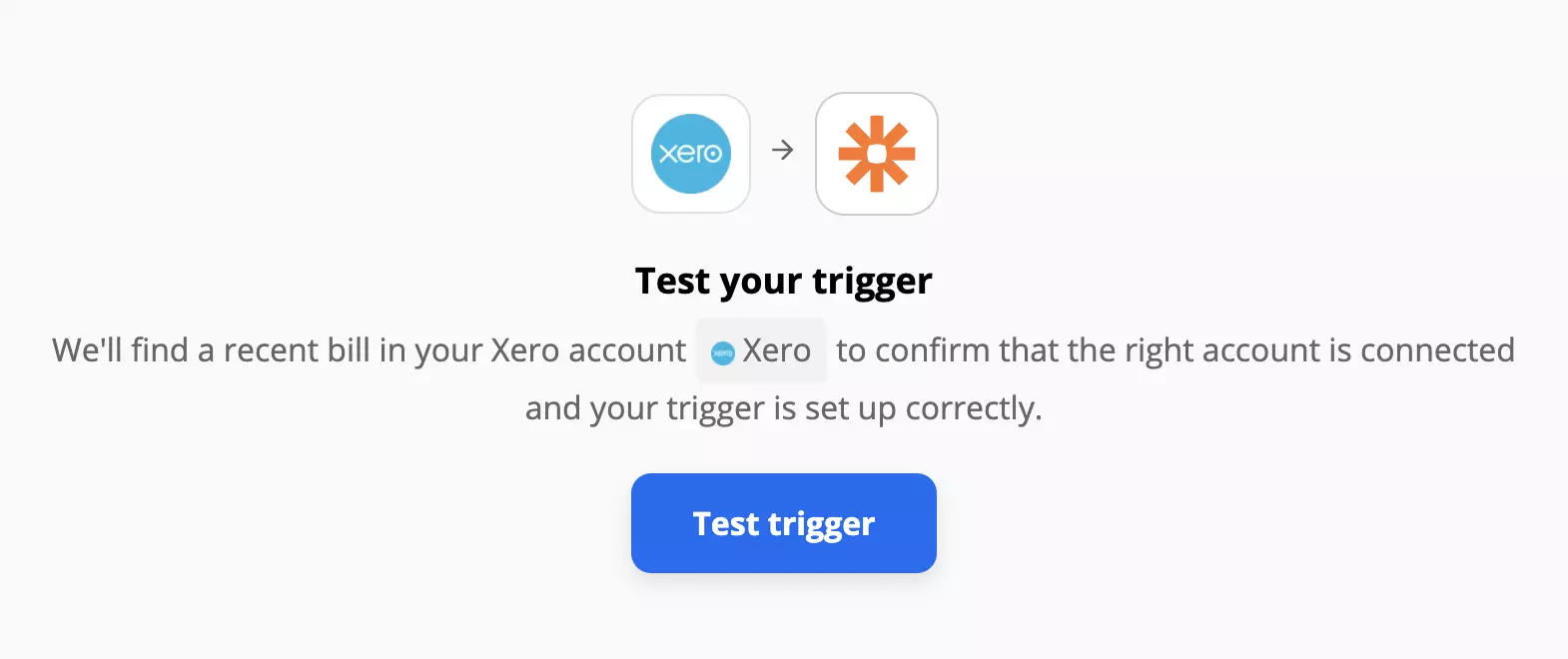 Test declanșator Xero pe integrări Zapier