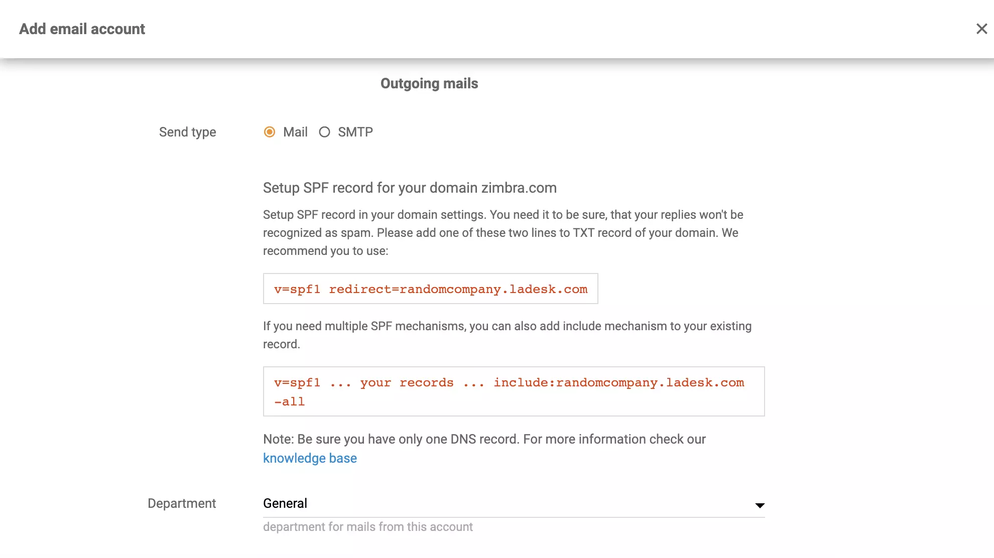 Configurarea forwarding Zimbra