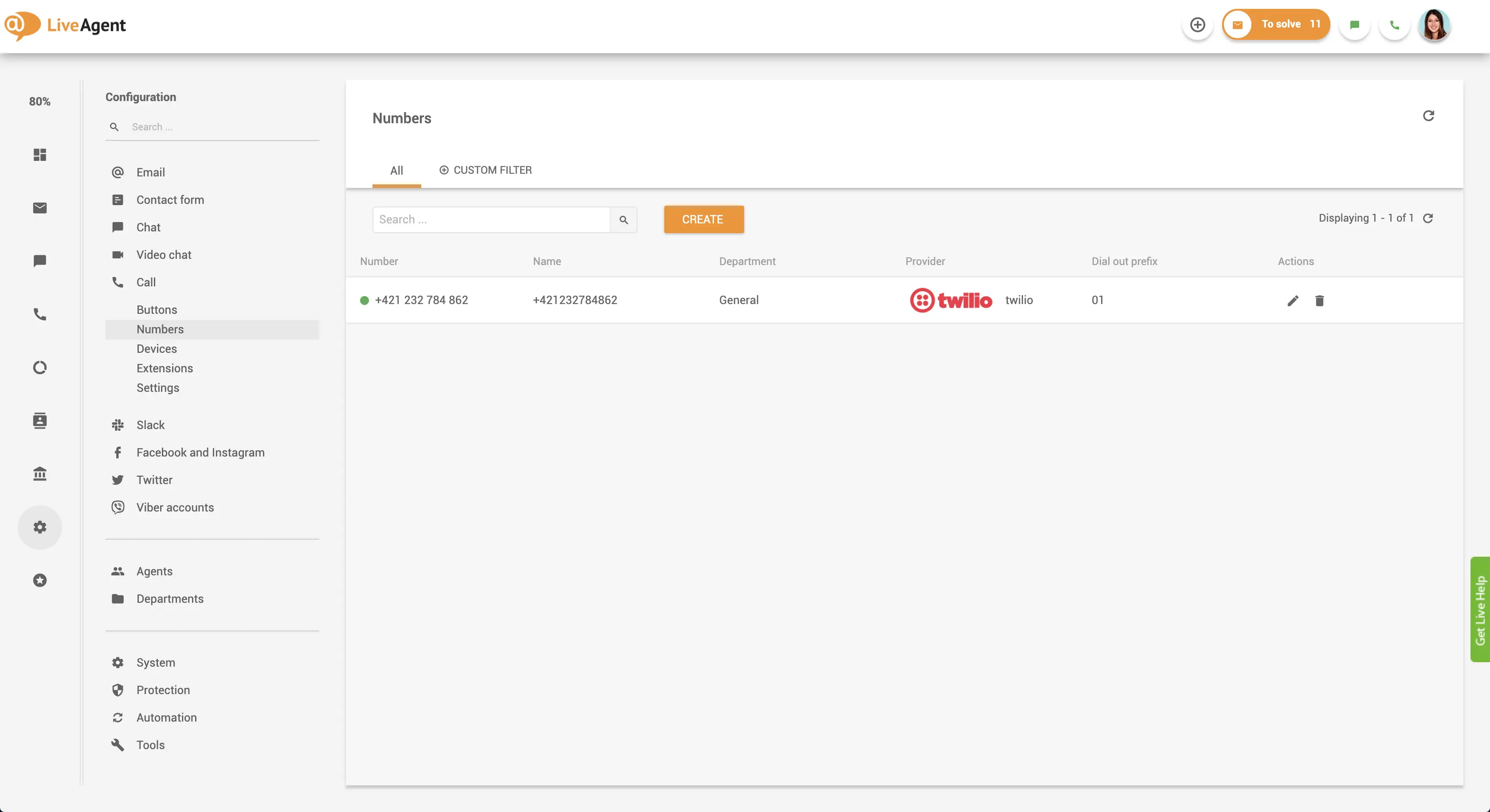 Connect phone number interface
