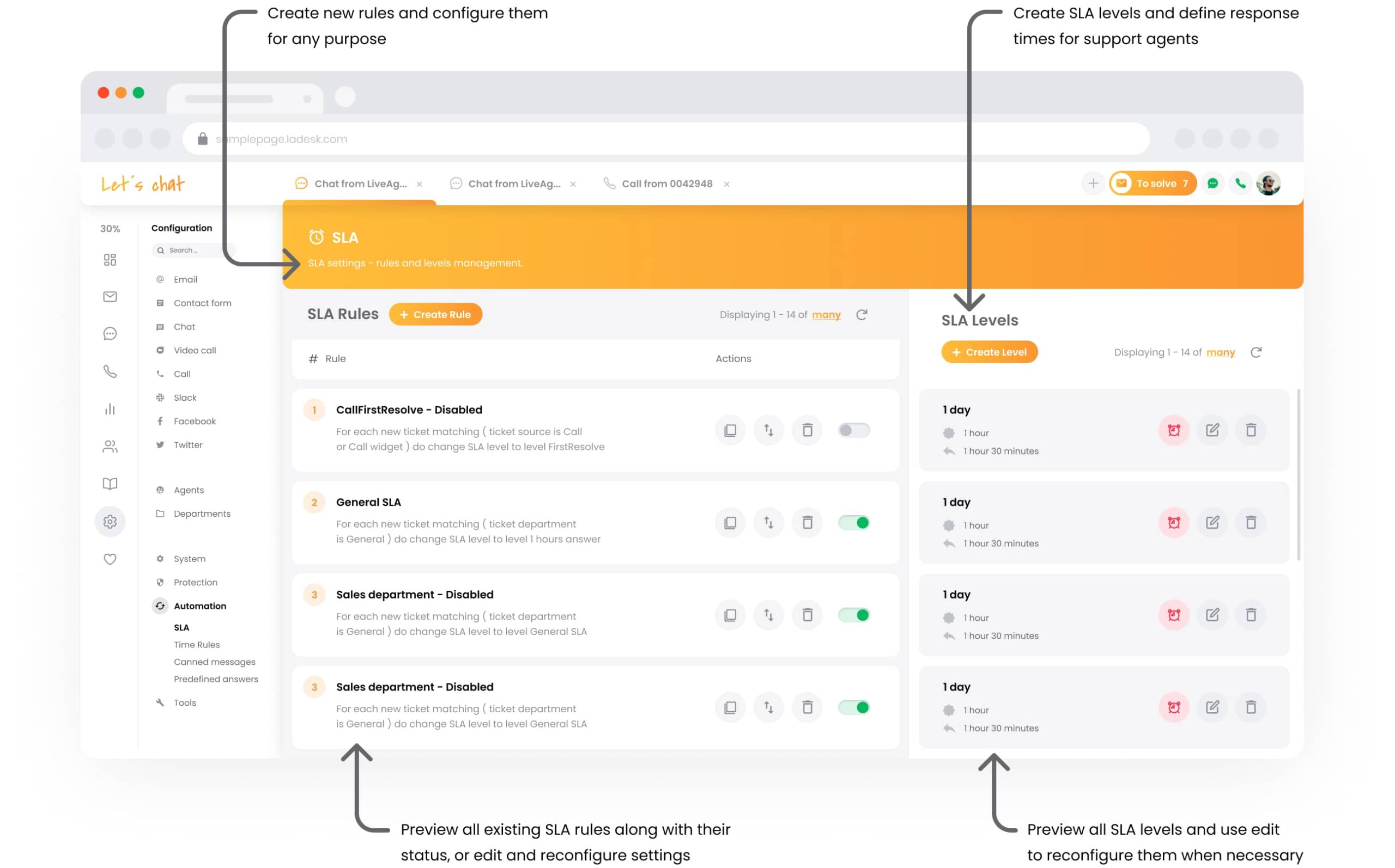 Reguli SLA LiveAgent